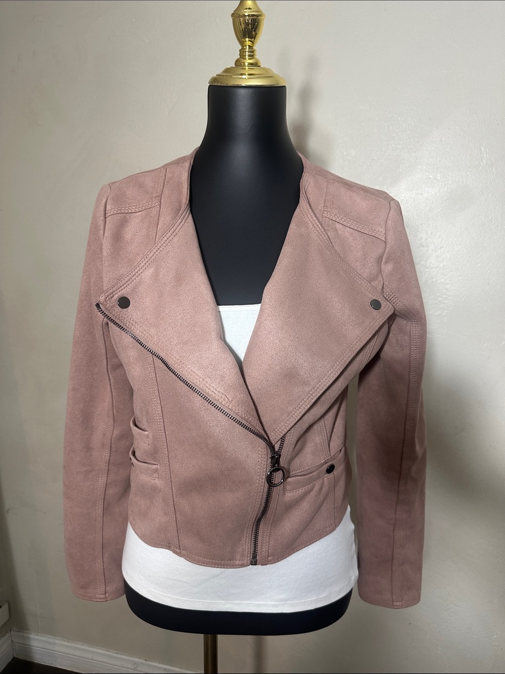 Haute Monde Dusty Pink Moto Jacket
